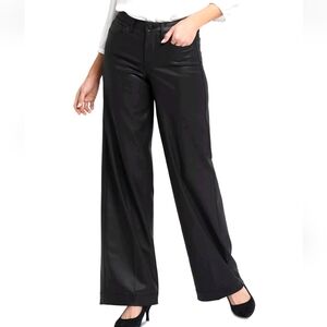 NYDJ Womens Jeans Size 18W Black Coated Teresa Wide Leg Lift Tuck Technology New